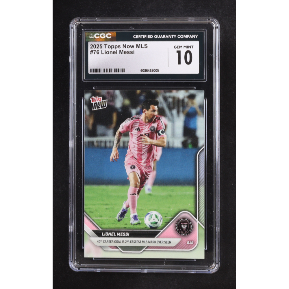 Lionel Messi 2025 Topps Now MLS #76 (CGC 10) at PristineAuction.com