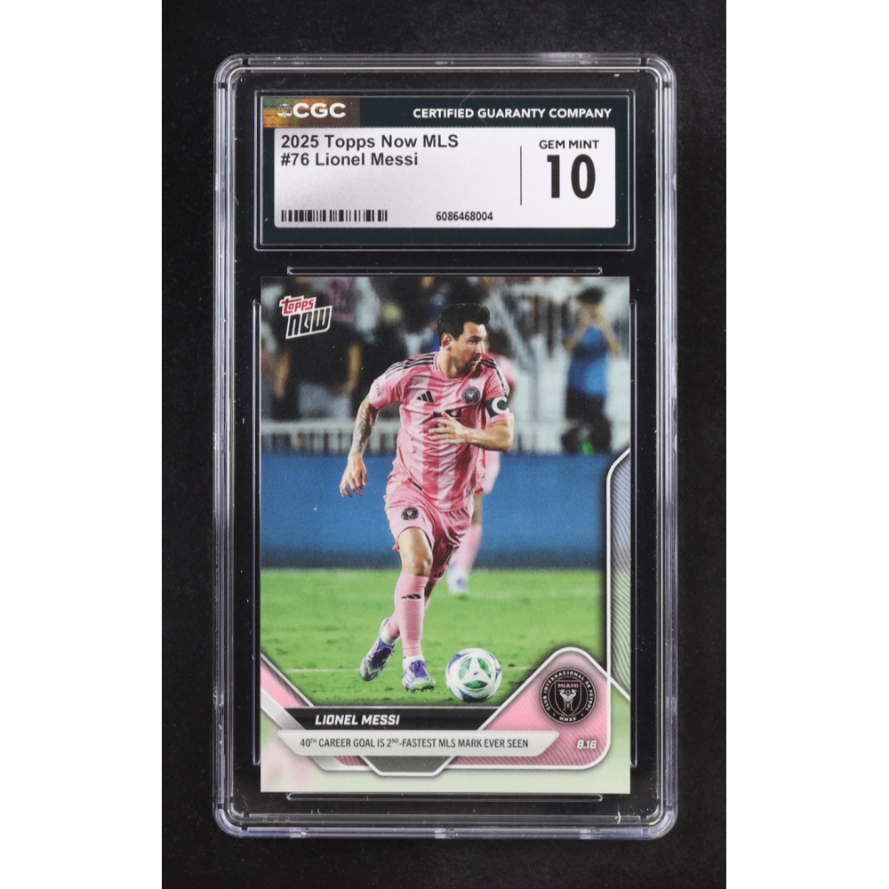 Lionel Messi 2025 Topps Now MLS #76 (CGC 10) at PristineAuction.com