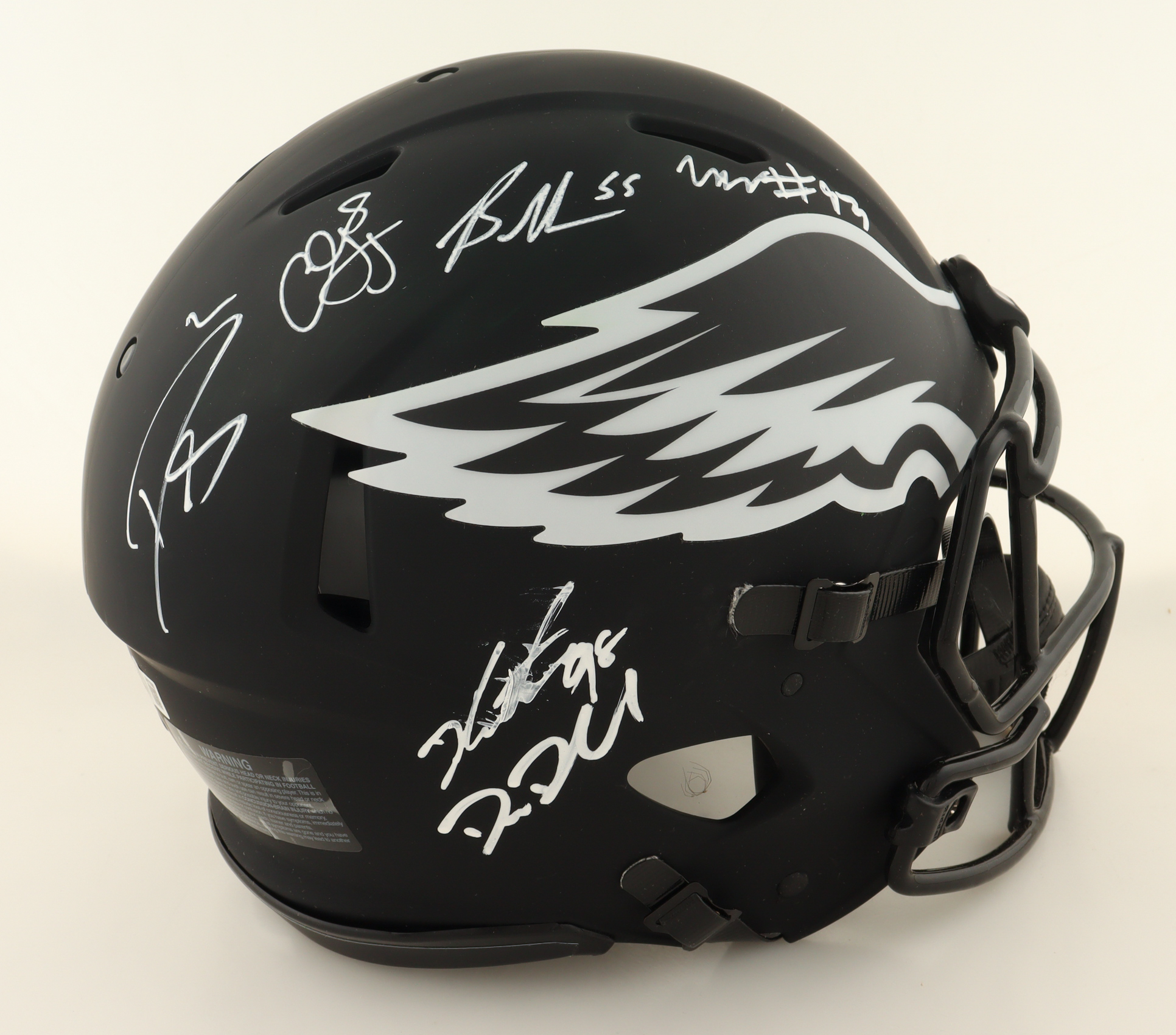 Eagles Full-Size Authentic On-Field Eclipse Alternate Speed Helmet Signed By (6) with Brandon Graham, Jalen Carter, Darius Slay (Beckett) at PristineAuction.com Eagles Full-Size Authentic On-Field Eclipse Alternate Speed Helmet Signed By (6) with Brandon Graham, Jalen Carter, Darius Slay (Beckett) at PristineAuction.com