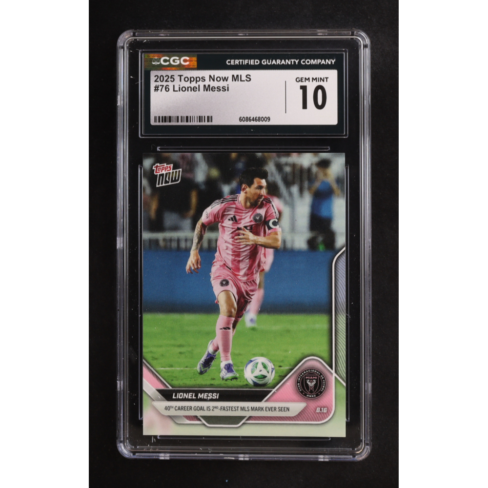 Lionel Messi 2025 Topps Now MLS #76 (CGC 10) at PristineAuction.com