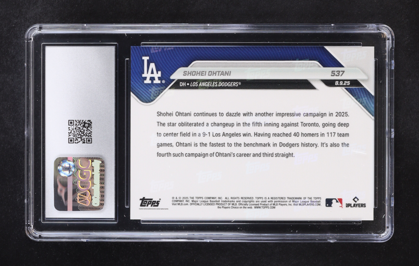Shohei Ohtani 2025 Topps Now #537 (CGC 9) at PristineAuction.com Shohei Ohtani 2025 Topps Now #537 (CGC 9) at PristineAuction.com