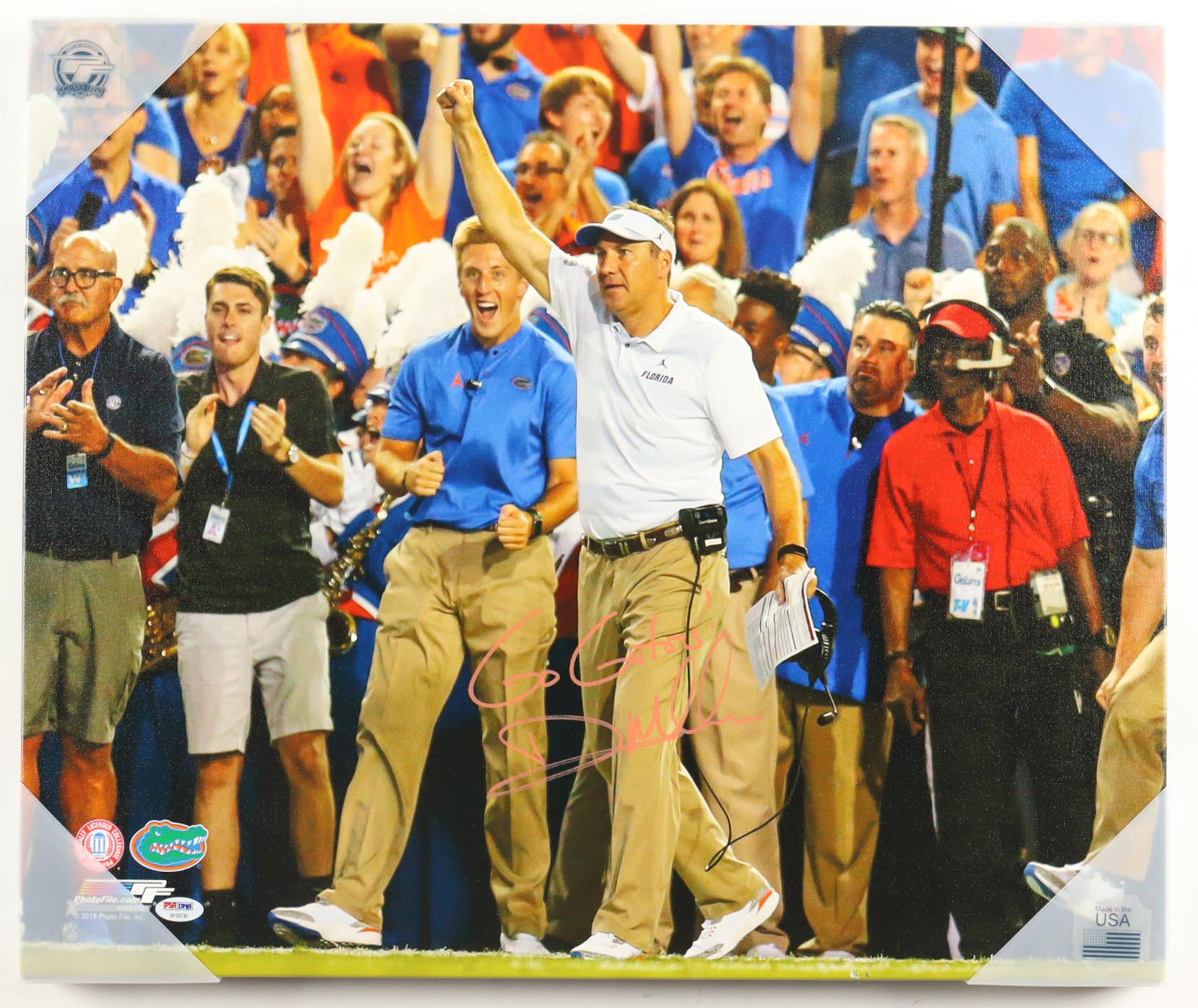 Dan Mullen Signed Florida Gators 20x20 Print on Canvas Inscribed "Go Gators!" (PSA) at PristineAuction.com Dan Mullen Signed Florida Gators 20x20 Print on Canvas Inscribed "Go Gators!" (PSA) at PristineAuction.com