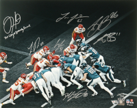 Eagles LE 16x20 Photo Signed & Inscribed By (7) with Jalen Hurts, Dallas Goedert, Saquon Barkley, A. J. Brown (Fanatics) at PristineAuction.com