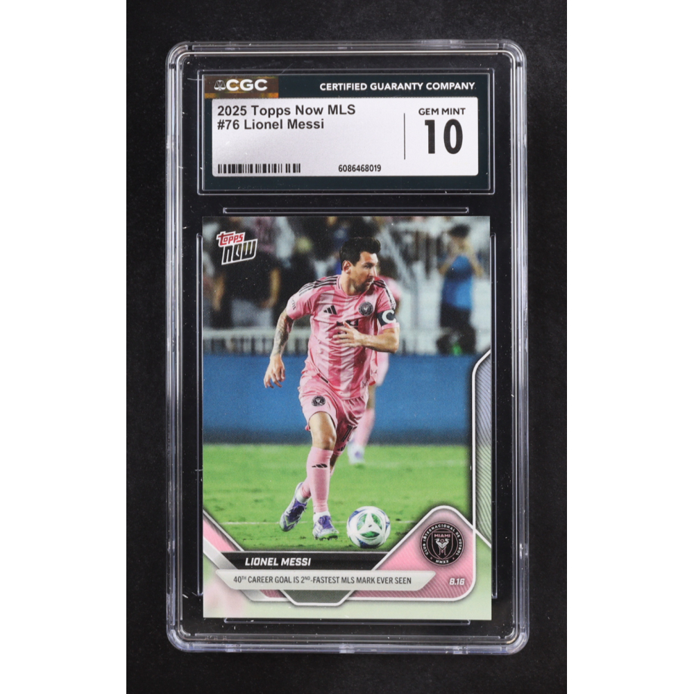 Lionel Messi 2025 Topps Now MLS #76 (CGC 10) at PristineAuction.com