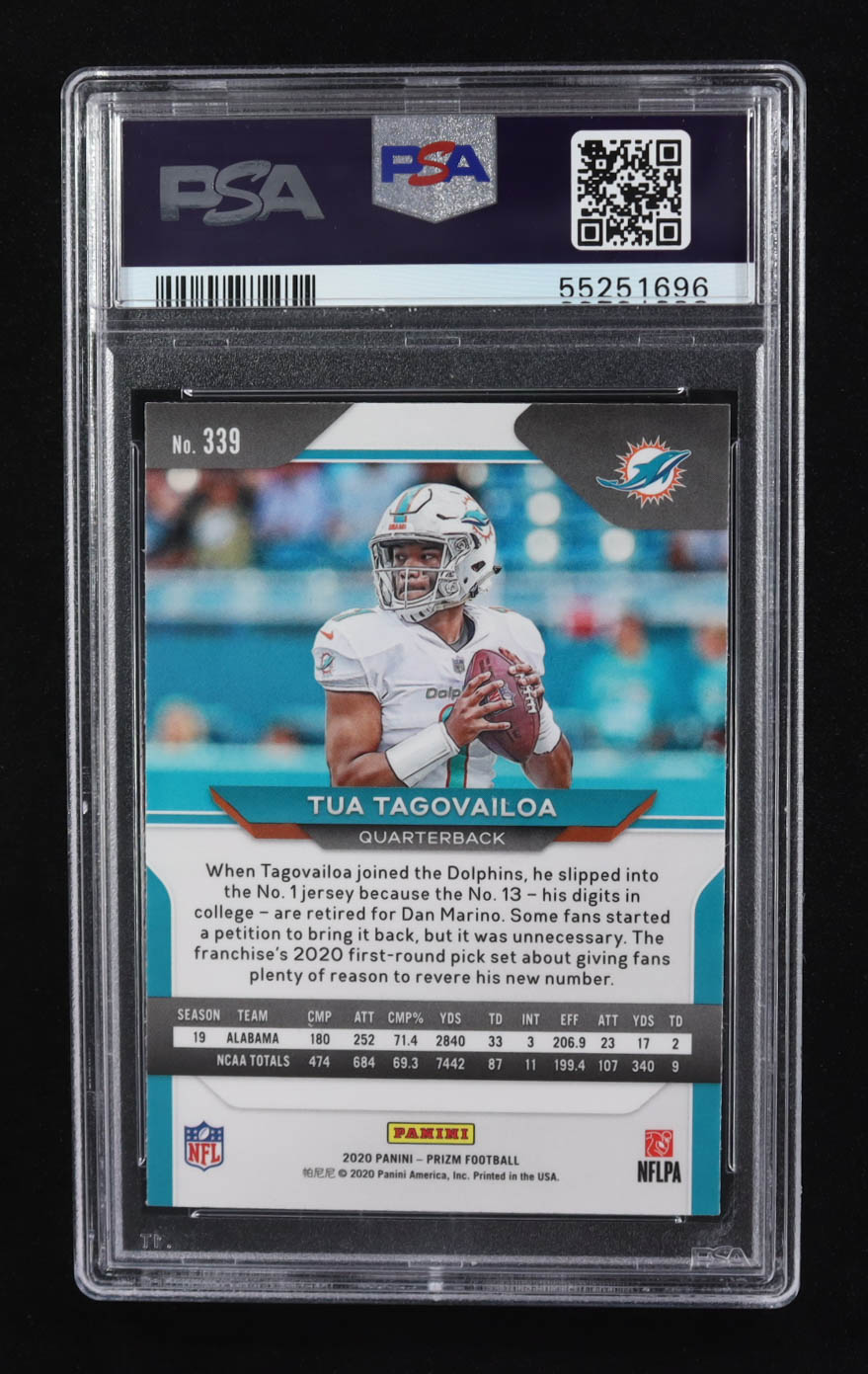 Tua Tagovailoa 2020 Panini Prizm #339A RC (PSA 10) at PristineAuction.com Tua Tagovailoa 2020 Panini Prizm #339A RC (PSA 10) at PristineAuction.com