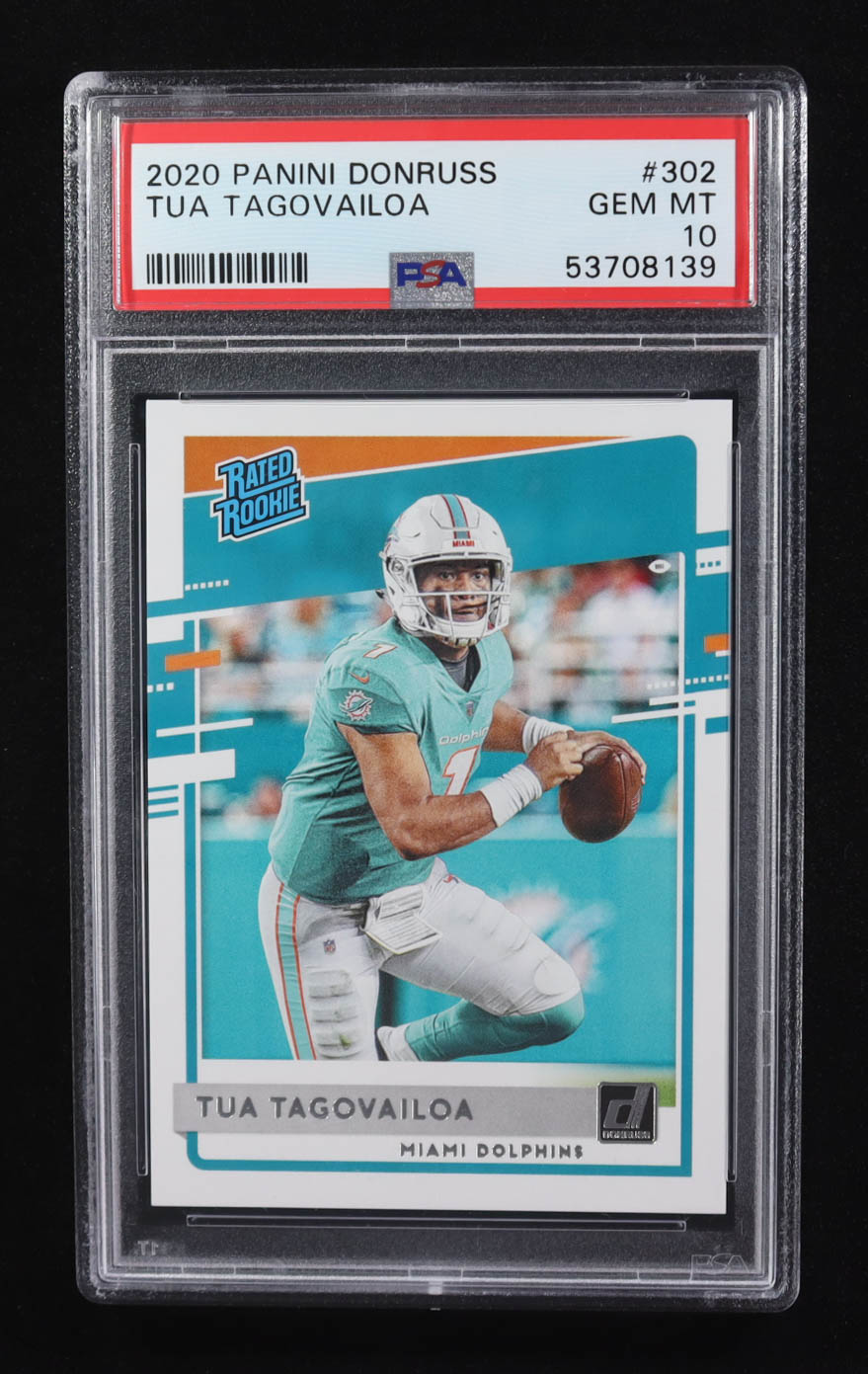 Tua Tagovailoa 2020 Donruss #302 RR RC (PSA 10) at PristineAuction.com Tua Tagovailoa 2020 Donruss #302 RR RC (PSA 10) at PristineAuction.com