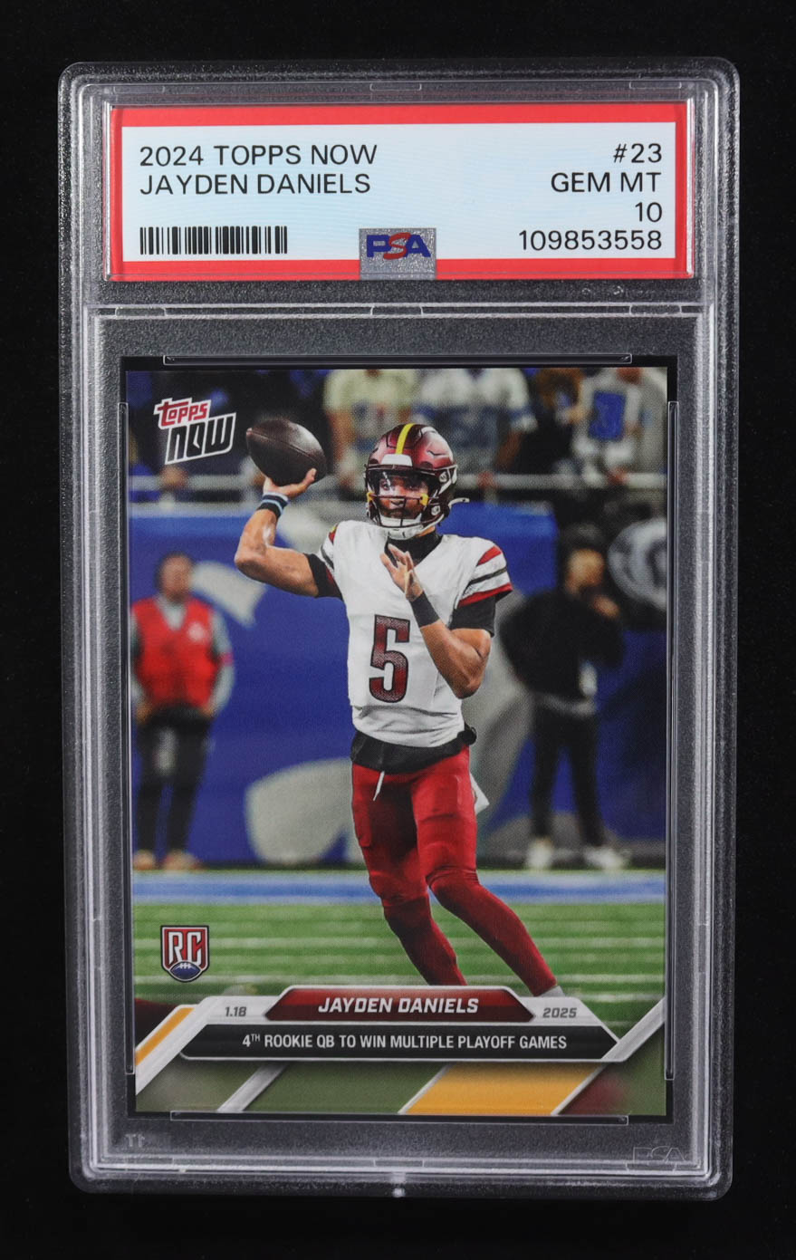 Jayden Daniels 2024 Topps Now #23 RC (PSA 10) at PristineAuction.com Jayden Daniels 2024 Topps Now #23 RC (PSA 10) at PristineAuction.com