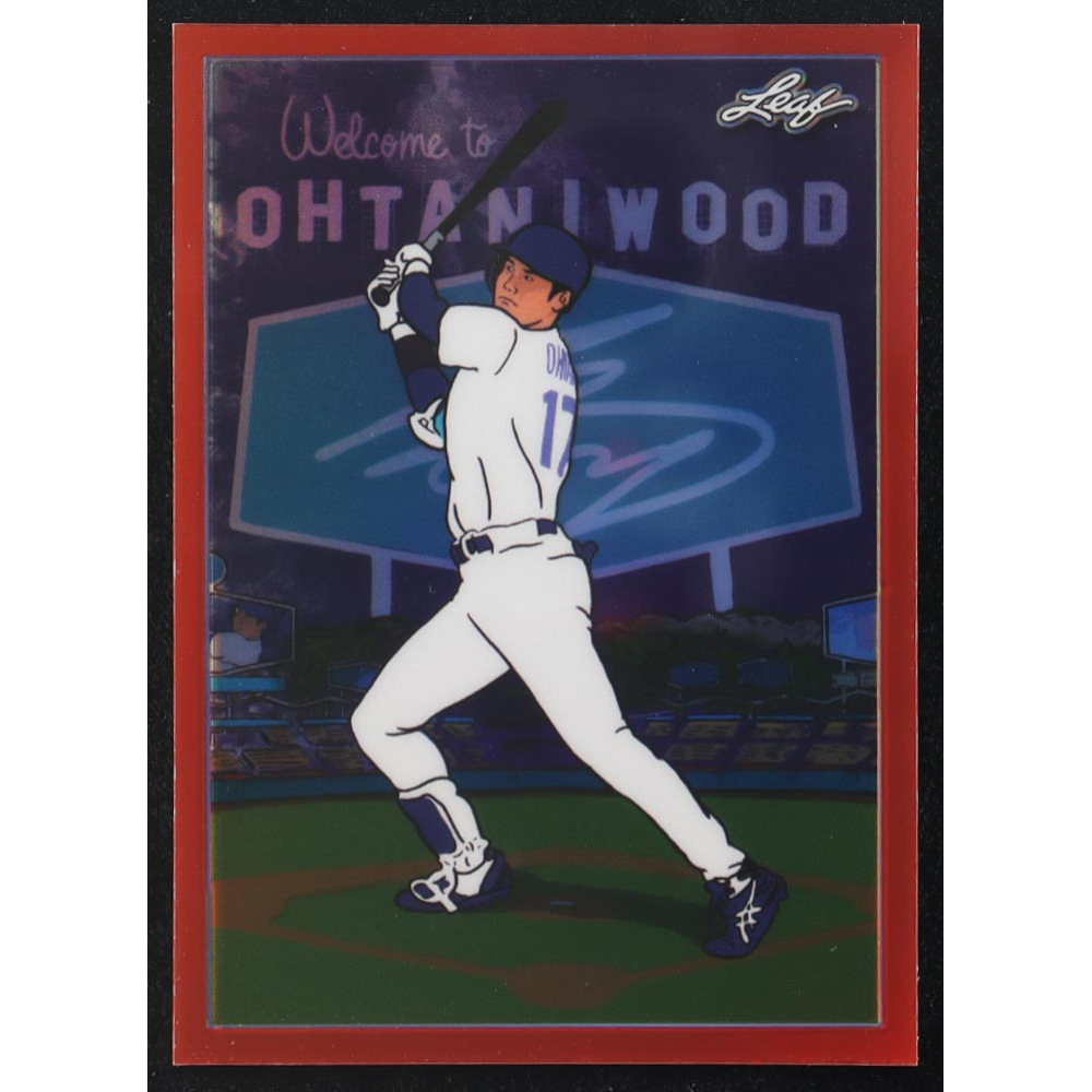 Shohei Ohtani 2023 Leaf Metallic Imaginations Red #MI14 #40/199 at PristineAuction.com