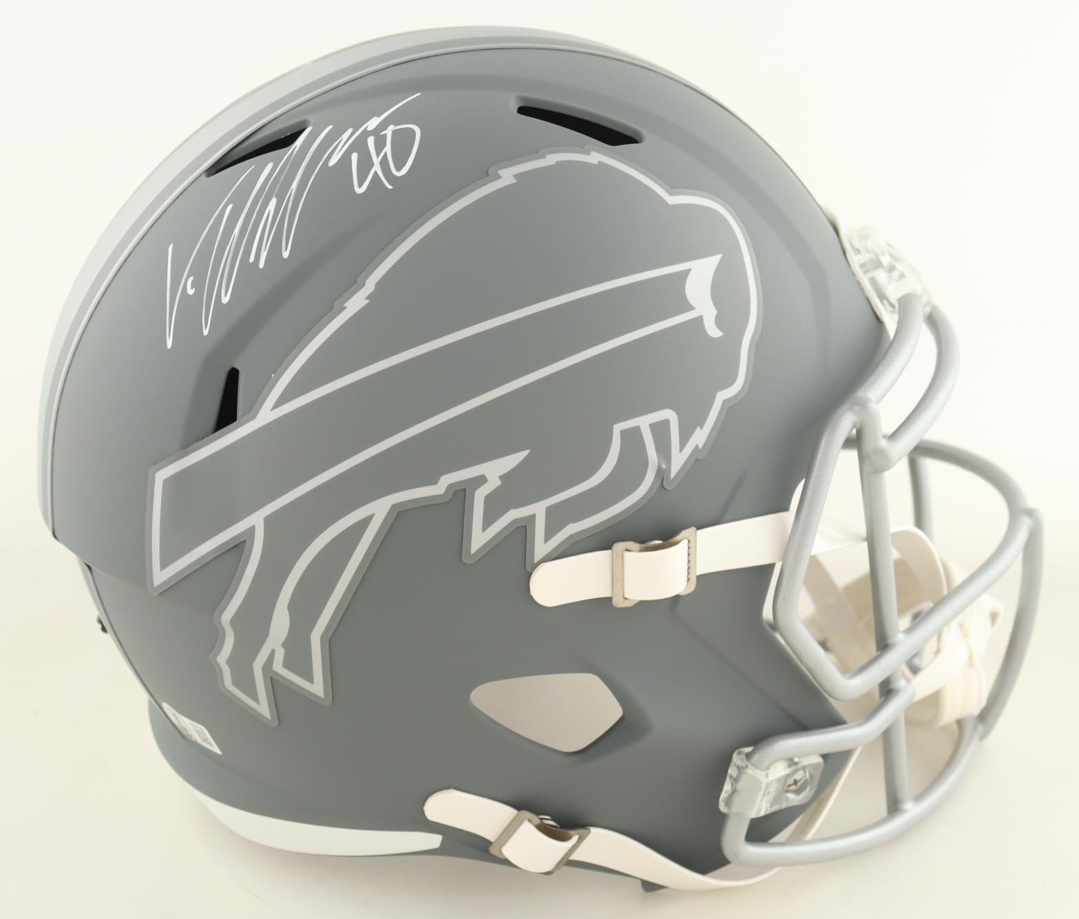 Von Miller Signed Bills Full-Size Slate Alternate Speed Helmet (Beckett) at PristineAuction.com Von Miller Signed Bills Full-Size Slate Alternate Speed Helmet (Beckett) at PristineAuction.com