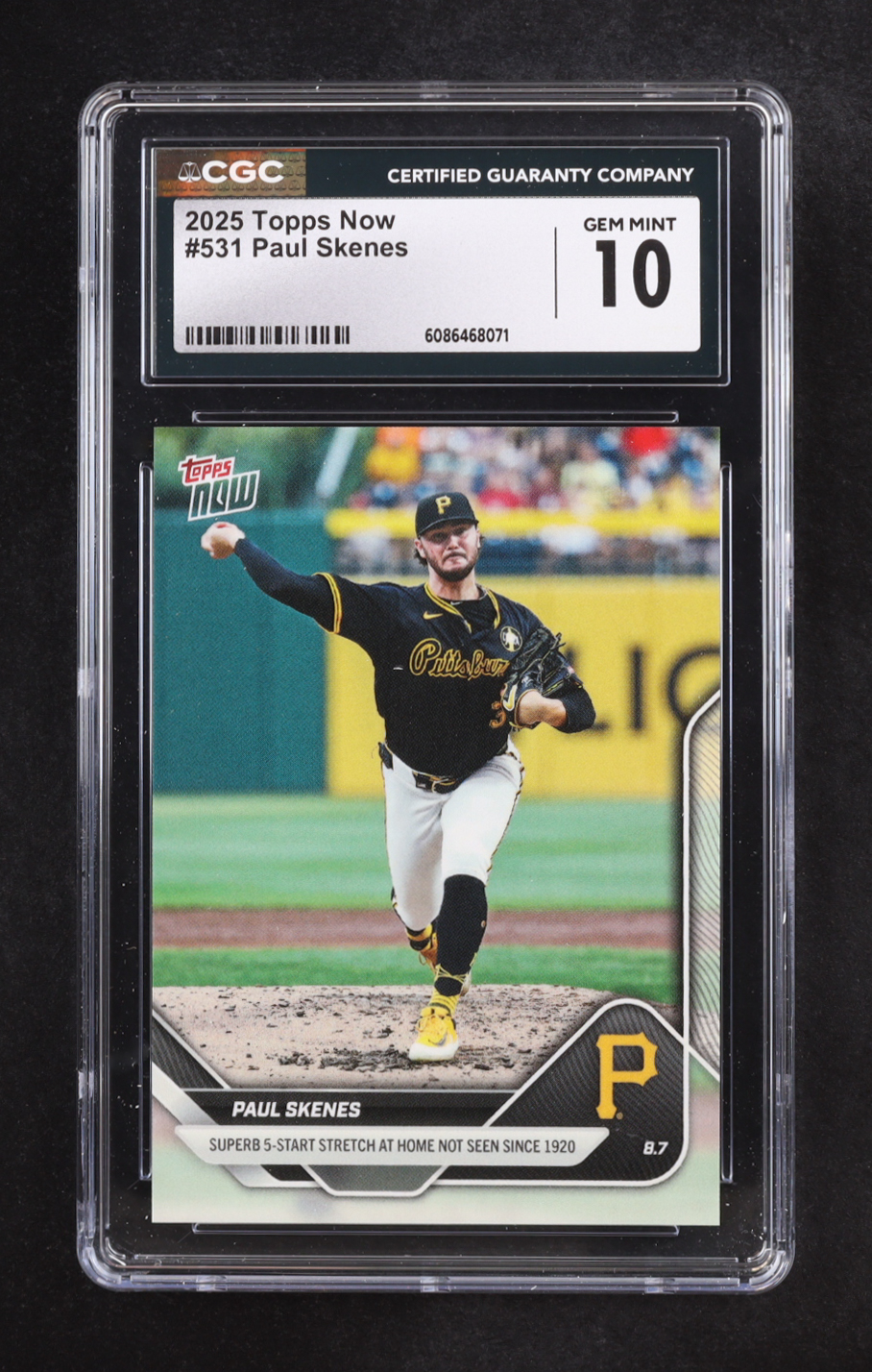 Paul Skenes 2025 Topps Now #531 (CGC 10) at PristineAuction.com Paul Skenes 2025 Topps Now #531 (CGC 10) at PristineAuction.com