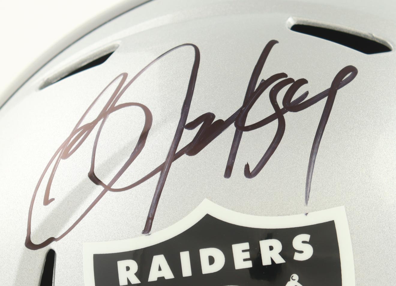 Bo Jackson Signed Raiders Full-Size Speed Helmet (Beckett) at PristineAuction.com Bo Jackson Signed Raiders Full-Size Speed Helmet (Beckett) at PristineAuction.com