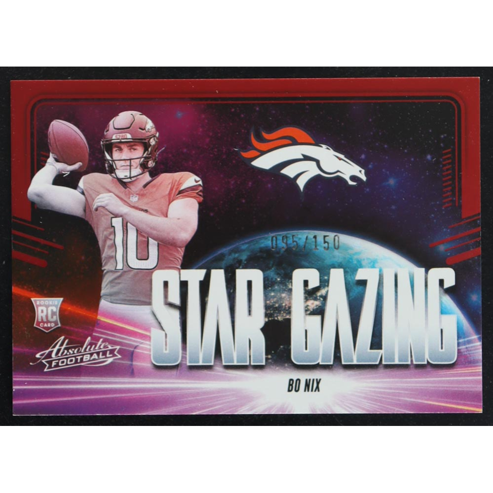 Bo Nix 2024 Absolute Star Gazing Spectrum Red #15 RC #95/150 at PristineAuction.com