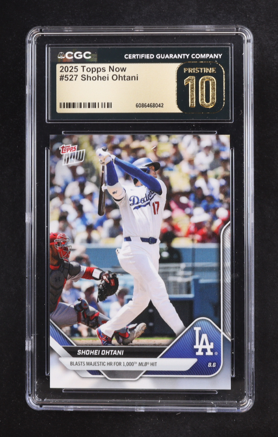 Shohei Ohtani 2025 Topps Now #527 (CGC 10 | Pristine Black Label) at PristineAuction.com Shohei Ohtani 2025 Topps Now #527 (CGC 10 | Pristine Black Label) at PristineAuction.com