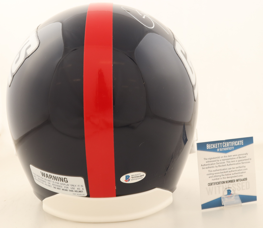 Lawrence Taylor Signed Giants Full-Size 1981-99 Throwback Alternate Helmet Inscribed "HOF 99" (Beckett) at PristineAuction.com Lawrence Taylor Signed Giants Full-Size 1981-99 Throwback Alternate Helmet Inscribed "HOF 99" (Beckett) at PristineAuction.com