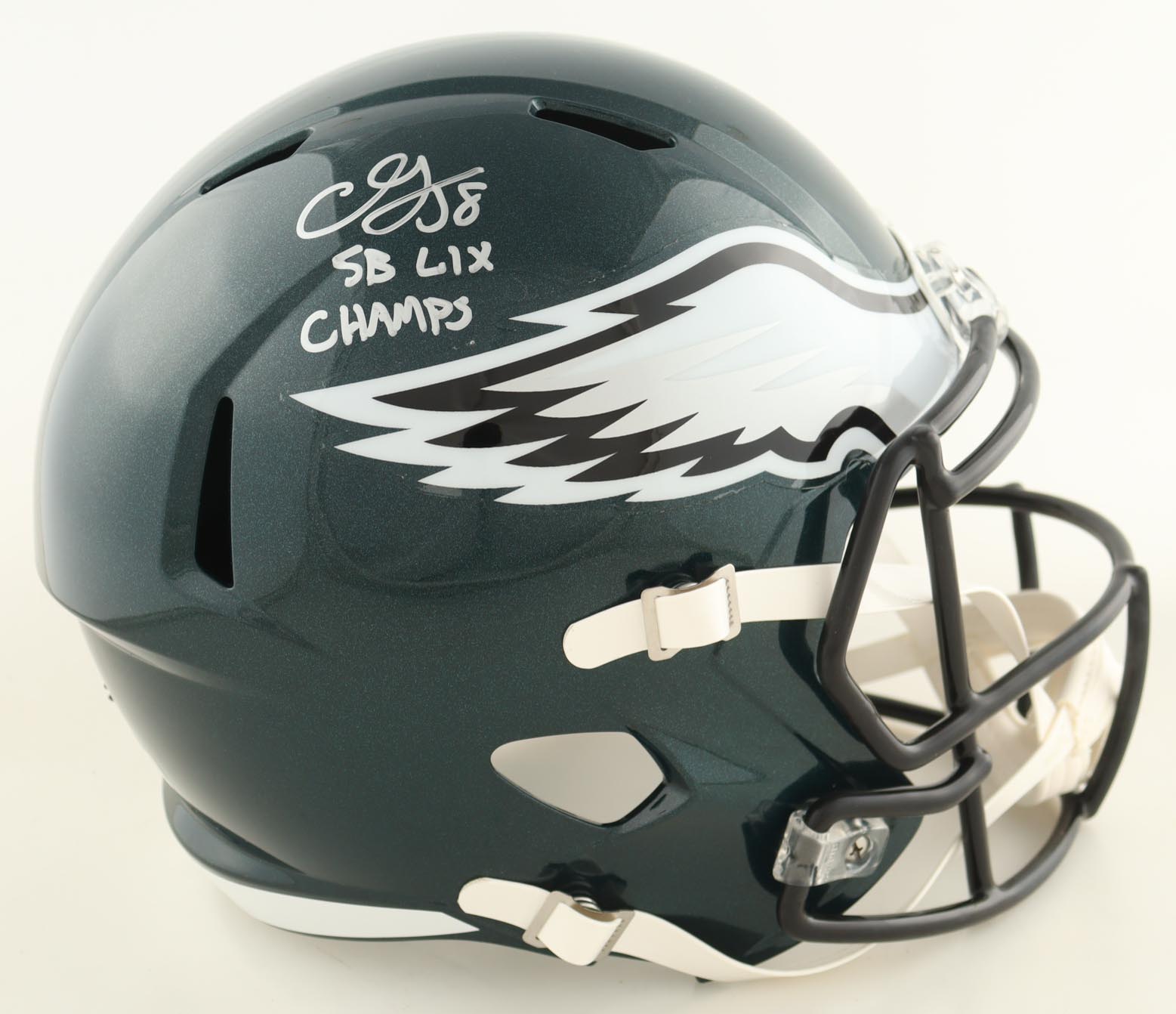 CJ Gardner-Johnson Signed Eagles Full-Size Speed Helmet Inscribed "SB LIX Champs" (Beckett) at PristineAuction.com CJ Gardner-Johnson Signed Eagles Full-Size Speed Helmet Inscribed "SB LIX Champs" (Beckett) at PristineAuction.com