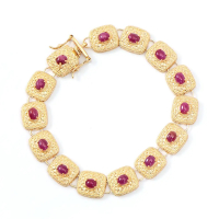 8.25 CTW Ruby 18K Gold Plated Designer Bracelet Size 7.9 Inches| Estimated Retail Value: $2,149 (AMG) at PristineAuction.com
