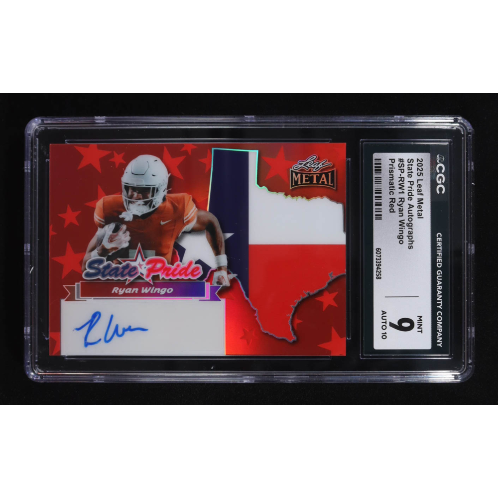 Ryan Wingo 2025 Leaf Metal State Pride Prismatic Red Autographs #SP-RW1 RC #9/15 (CGC 9 | Autograph Graded 10) at PristineAuction.com