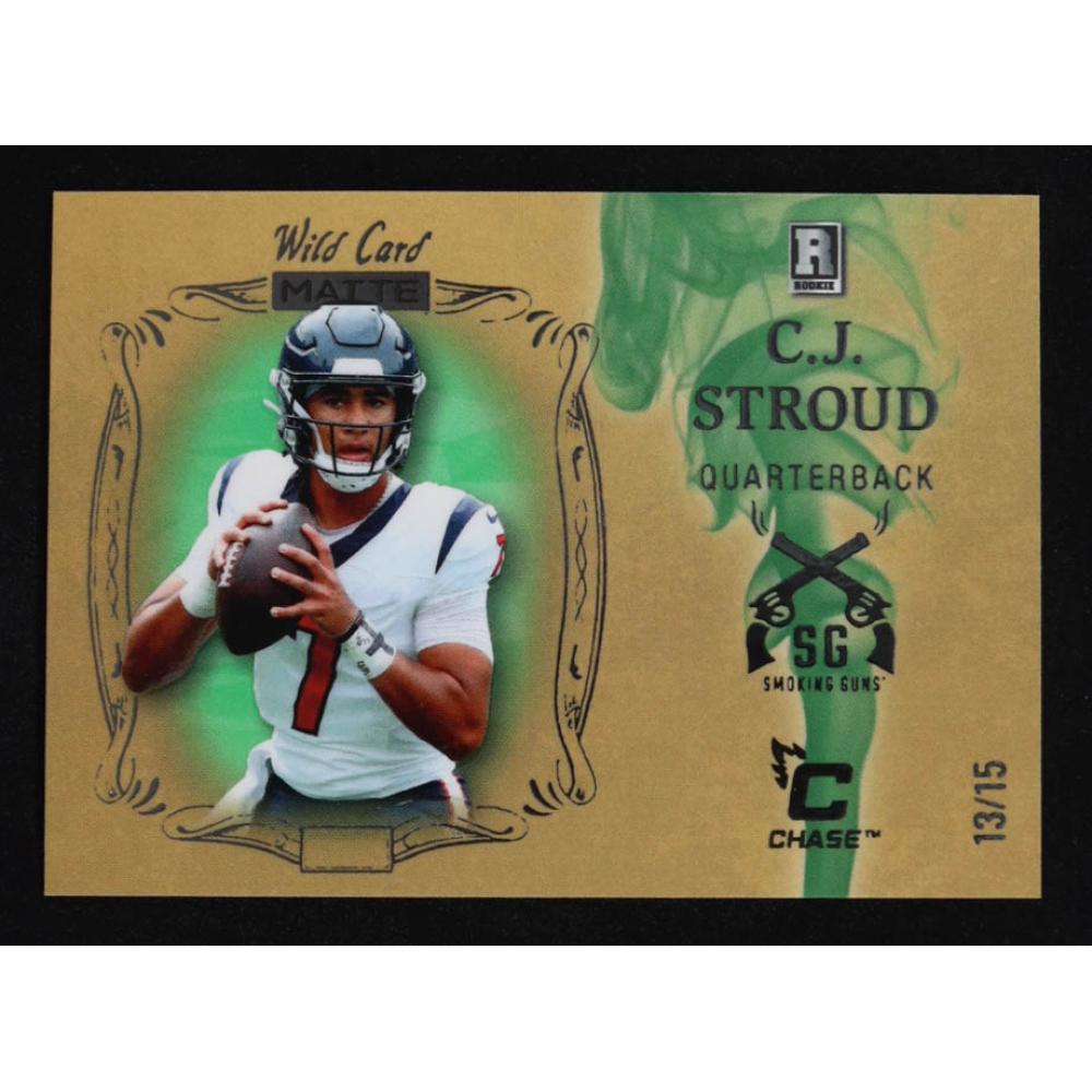 CJ Stroud 2023 Wild Card Matte Smoking Guns #SG-CS RC #13/15 at PristineAuction.com