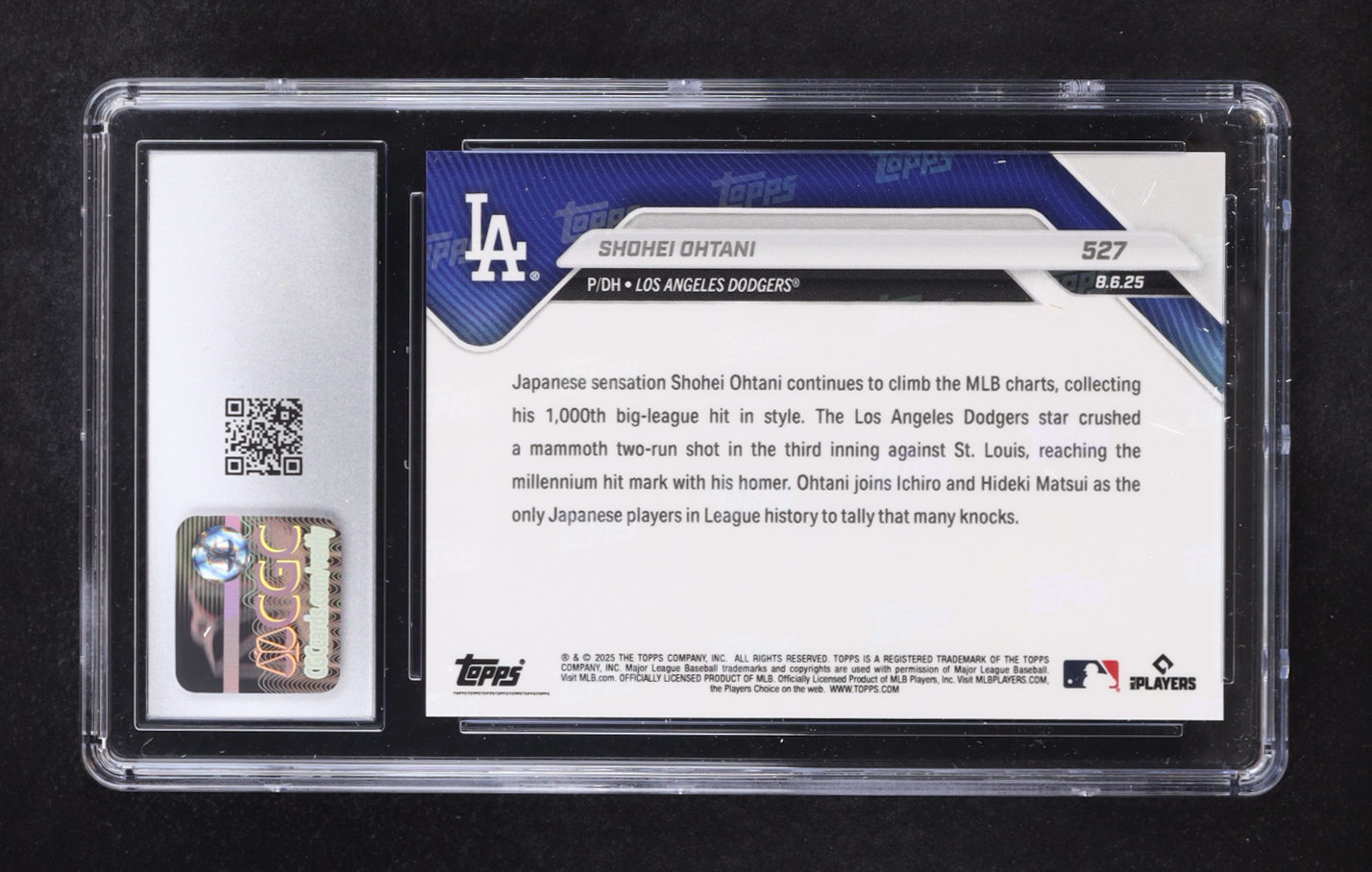 Shohei Ohtani 2025 Topps Now #527 (CGC 10) at PristineAuction.com Shohei Ohtani 2025 Topps Now #527 (CGC 10) at PristineAuction.com