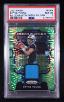 Bryce Young 2023 Panini Prizm Rookie Gear Prizms Neon Green Pulsar #RGBY RC (PSA 8) at PristineAuction.com