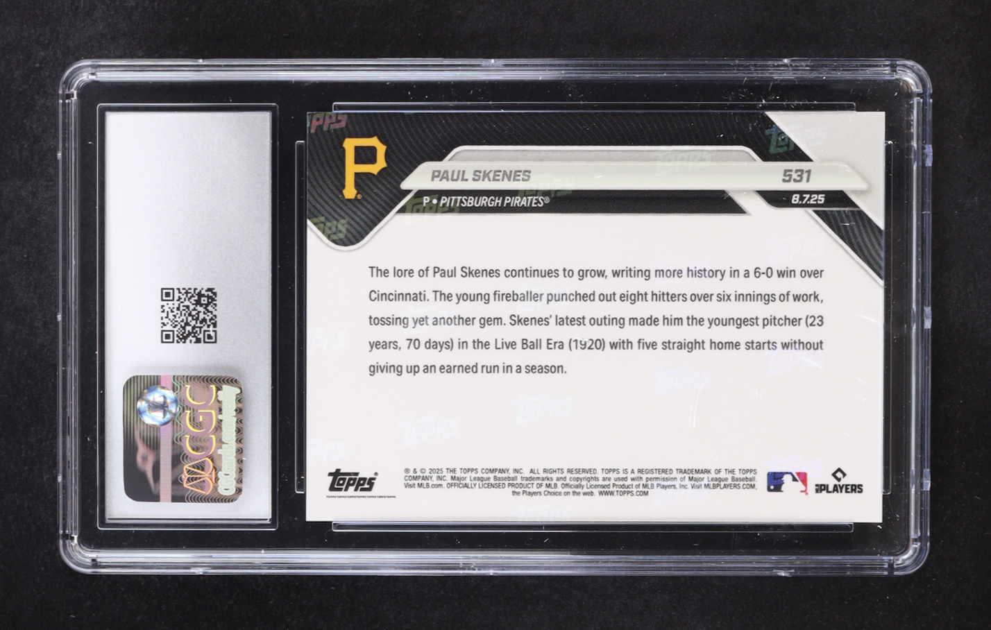 Paul Skenes 2025 Topps Now #531 (CGC 9.5) at PristineAuction.com Paul Skenes 2025 Topps Now #531 (CGC 9.5) at PristineAuction.com