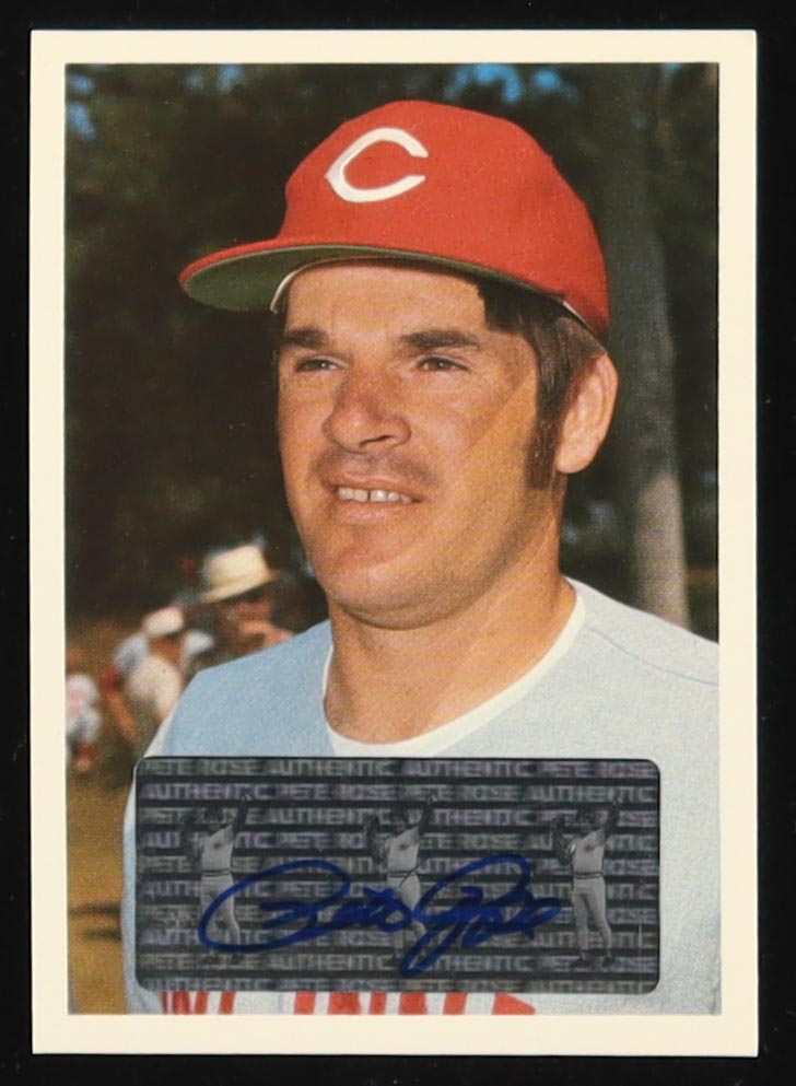 Pete Rose Signed Sticker on 1985 Topps Rose #97 (JSA) at PristineAuction.com Pete Rose Signed Sticker on 1985 Topps Rose #97 (JSA) at PristineAuction.com
