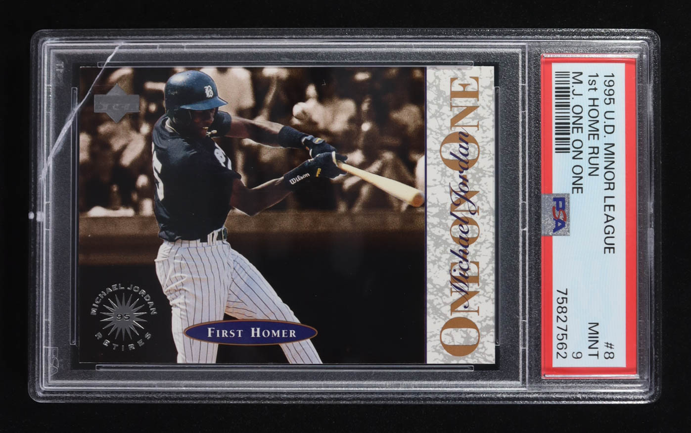 Michael Jordan 1995 Upper Deck Minors Michael Jordan One On One #8 RC (PSA 9) at PristineAuction.com Michael Jordan 1995 Upper Deck Minors Michael Jordan One On One #8 RC (PSA 9) at PristineAuction.com