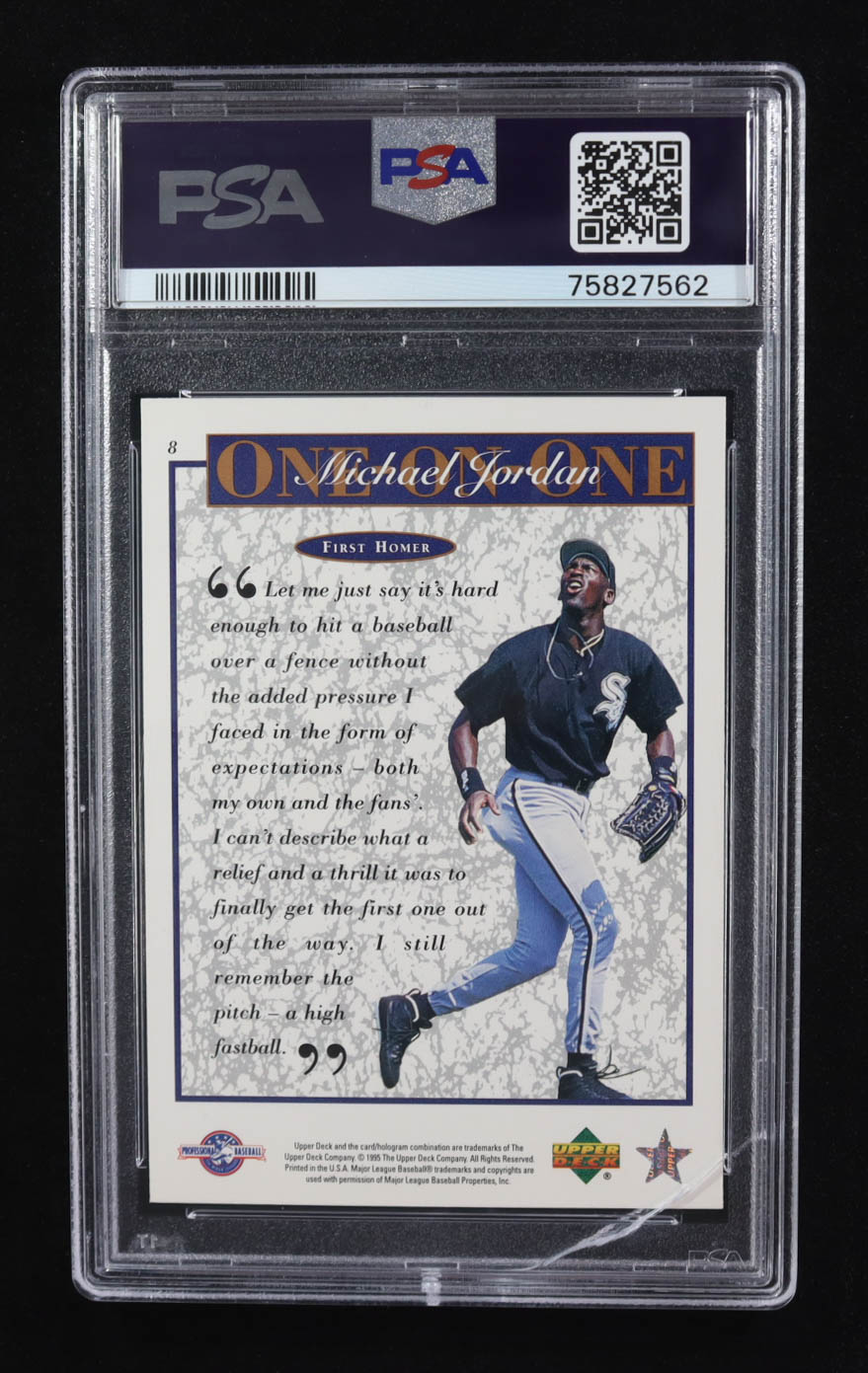 Michael Jordan 1995 Upper Deck Minors Michael Jordan One On One #8 RC (PSA 9) at PristineAuction.com Michael Jordan 1995 Upper Deck Minors Michael Jordan One On One #8 RC (PSA 9) at PristineAuction.com