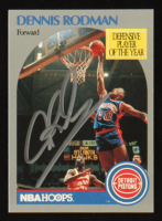 Dennis Rodman Signed 1990-91 Hoops #109 (JSA) at PristineAuction.com