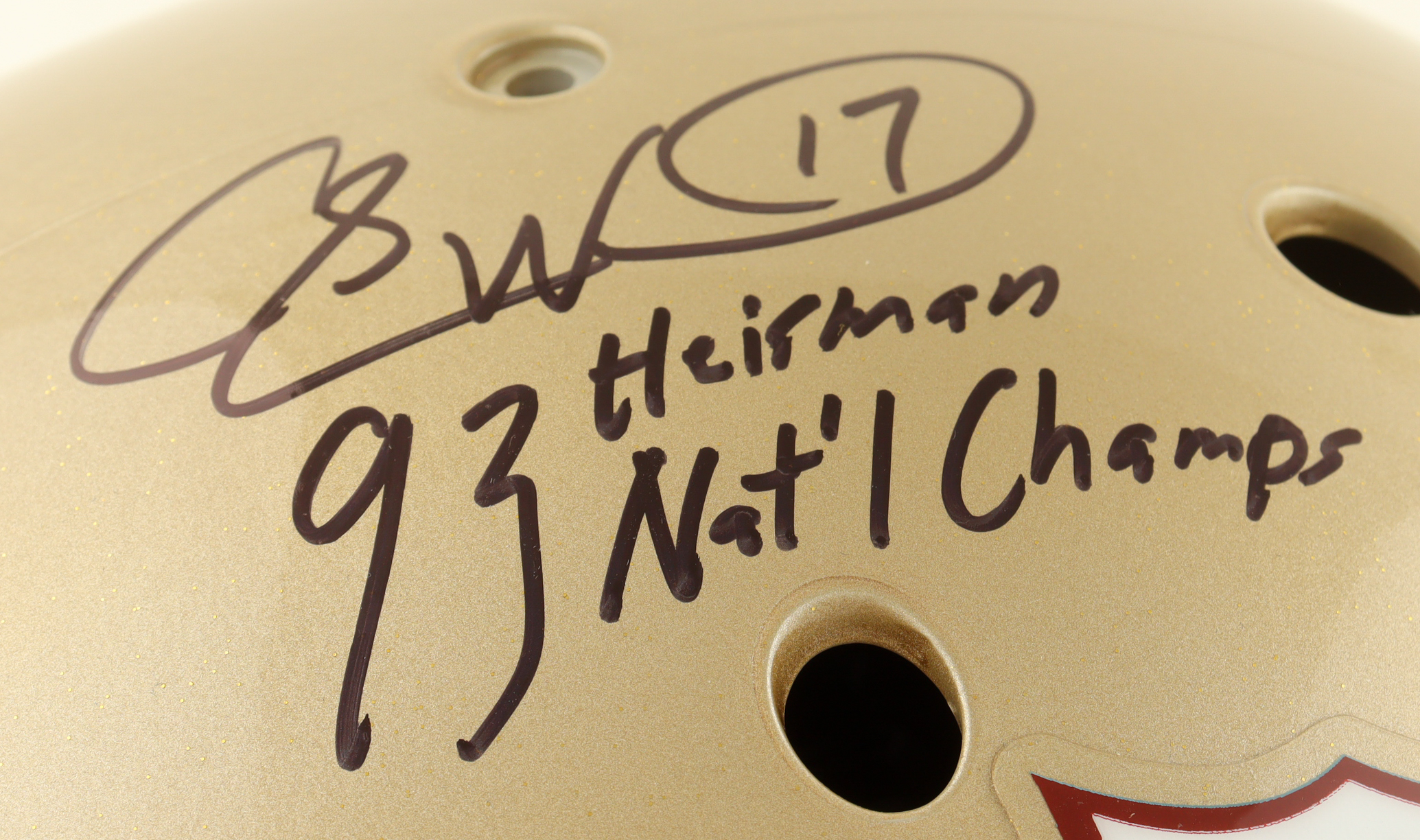 Charlie Ward Signed Florida State Seminoles Full-Size Helmet Inscribed "93 Heisman, Nat'l Champs" (Prova) at PristineAuction.com Charlie Ward Signed Florida State Seminoles Full-Size Helmet Inscribed "93 Heisman, Nat'l Champs" (Prova) at PristineAuction.com