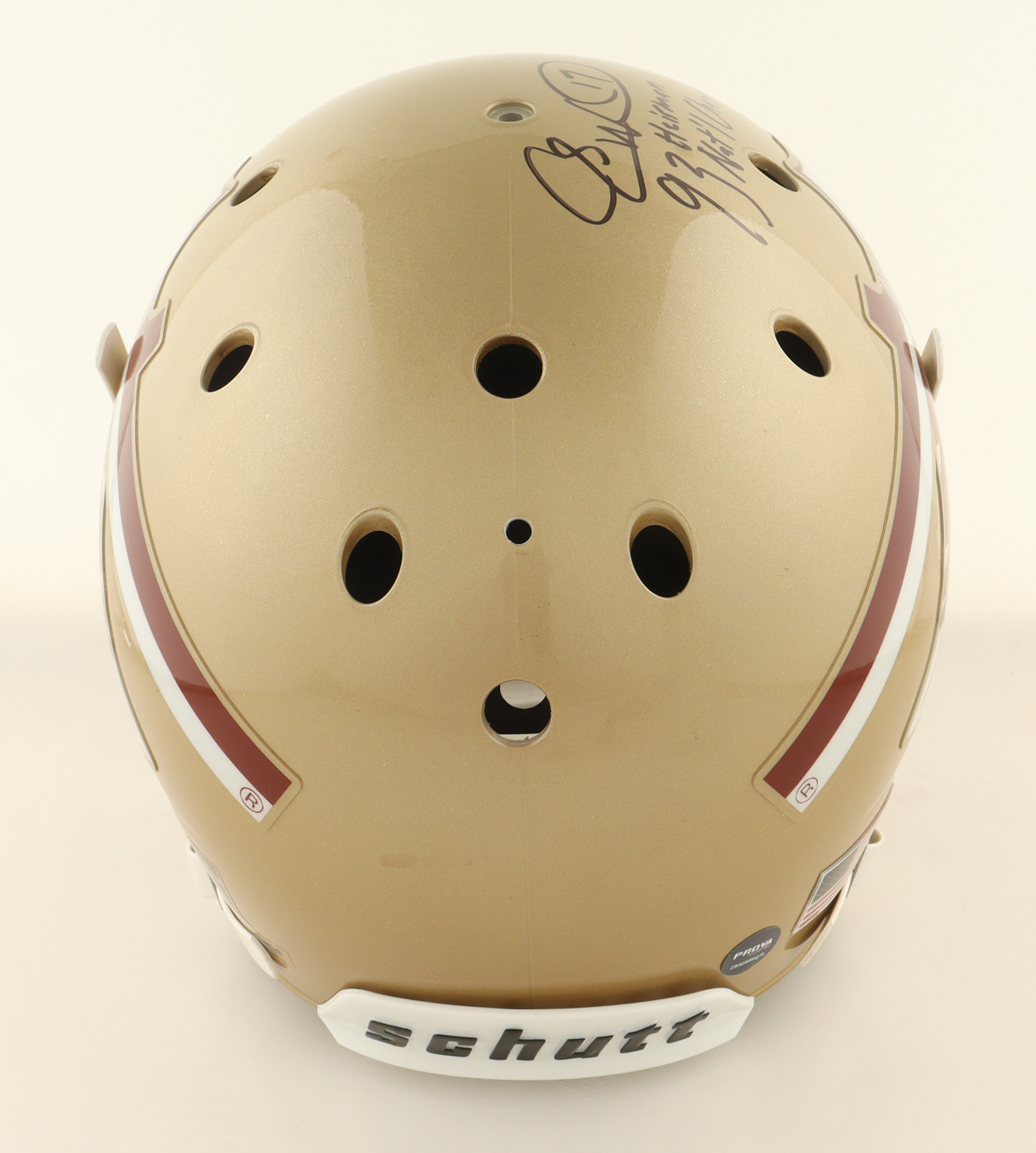 Charlie Ward Signed Florida State Seminoles Full-Size Helmet Inscribed "93 Heisman, Nat'l Champs" (Prova) at PristineAuction.com Charlie Ward Signed Florida State Seminoles Full-Size Helmet Inscribed "93 Heisman, Nat'l Champs" (Prova) at PristineAuction.com