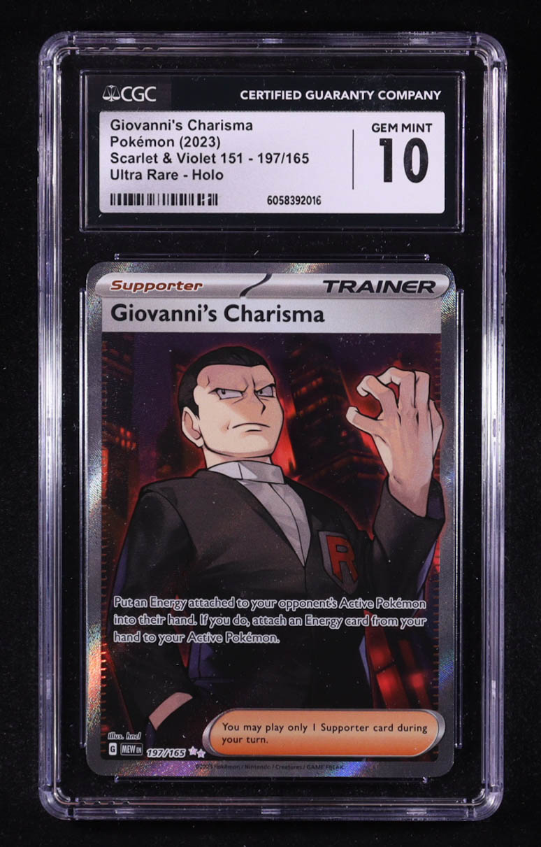 Giovanni's Charisma 2023 Pokemon Scarlet & Violet 151 #197 Holo (CGC 10) at PristineAuction.com Giovanni's Charisma 2023 Pokemon Scarlet & Violet 151 #197 Holo (CGC 10) at PristineAuction.com