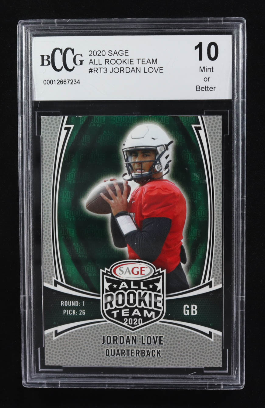 Jordan Love 2020 SAGE All Rookie Team #RT3 RC (BCCG 10) at PristineAuction.com Jordan Love 2020 SAGE All Rookie Team #RT3 RC (BCCG 10) at PristineAuction.com