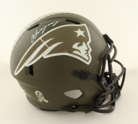 Christian Gonzalez Signed Patriots Full-Size Salute To Service Alternate Speed Helmet (Beckett) at PristineAuction.com