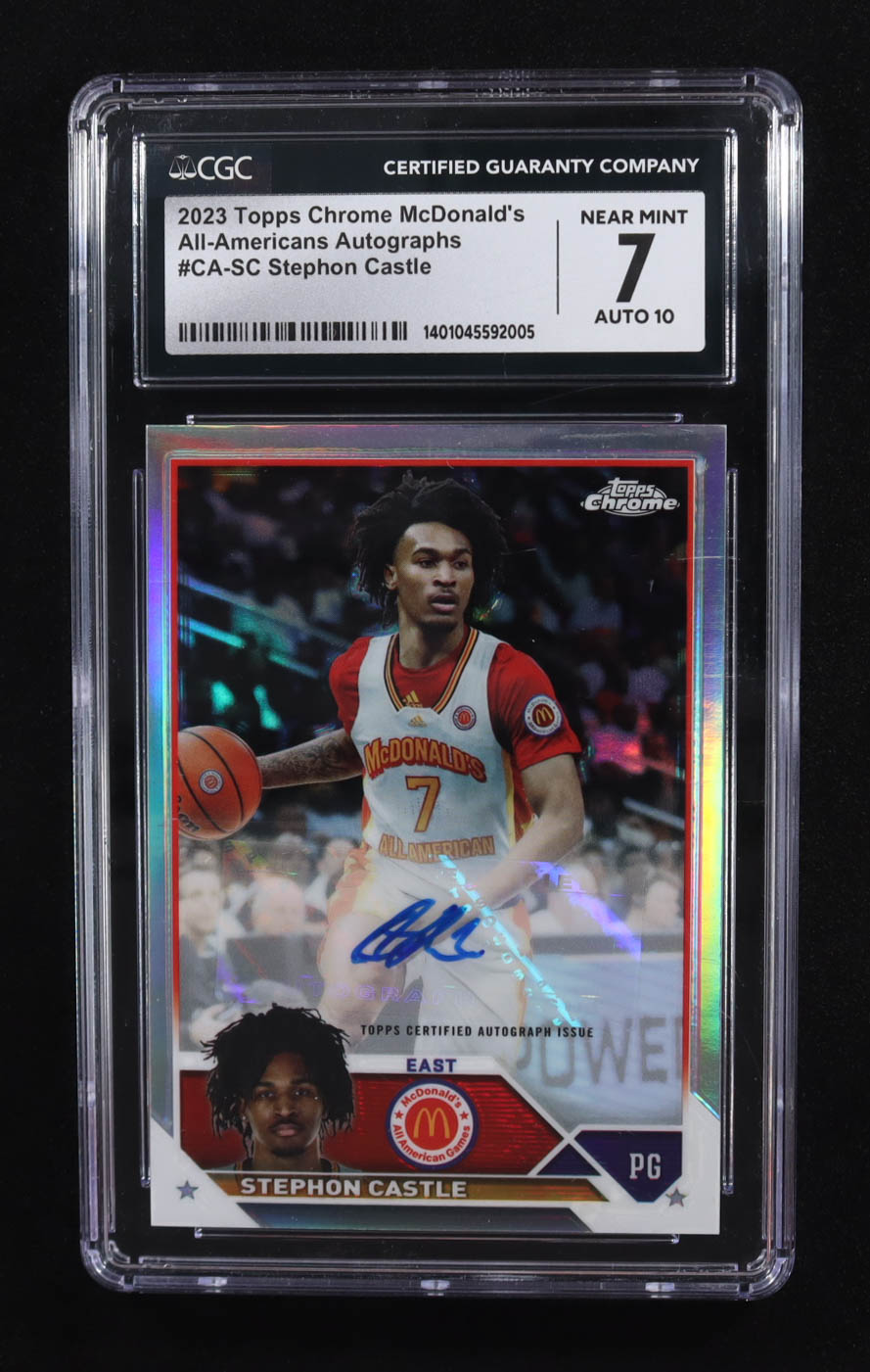 Stephon Castle 2023 Topps Chrome McDonald's All-Americans Autographs #CA-SC RC (CGC 7 | Autograph Graded CGC 10) at PristineAuction.com Stephon Castle 2023 Topps Chrome McDonald's All-Americans Autographs #CA-SC RC (CGC 7 | Autograph Graded CGC 10) at PristineAuction.com