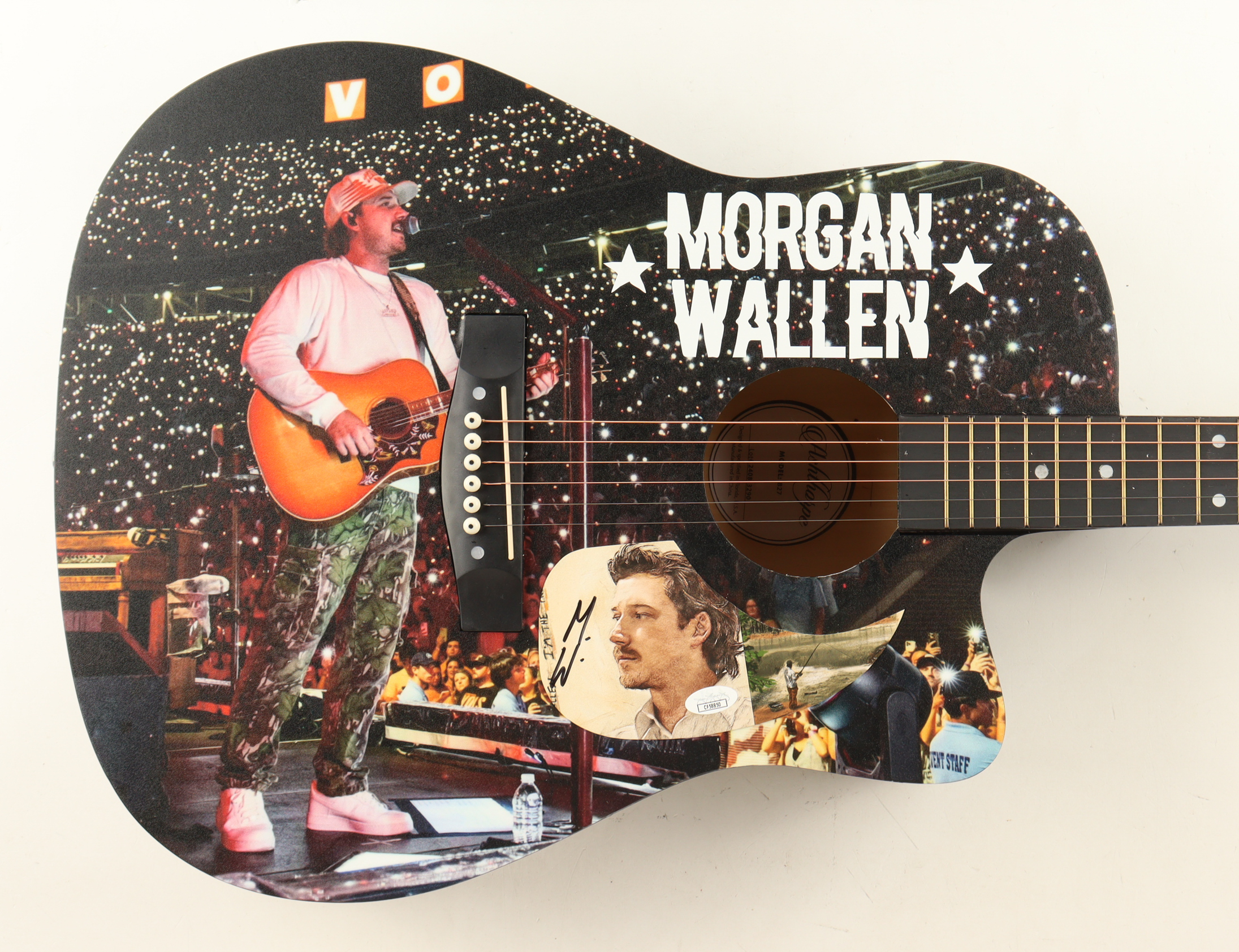 Morgan Wallen Guitar with Signed Custom Insert Pickguard (JSA) at PristineAuction.com Morgan Wallen Guitar with Signed Custom Insert Pickguard (JSA) at PristineAuction.com