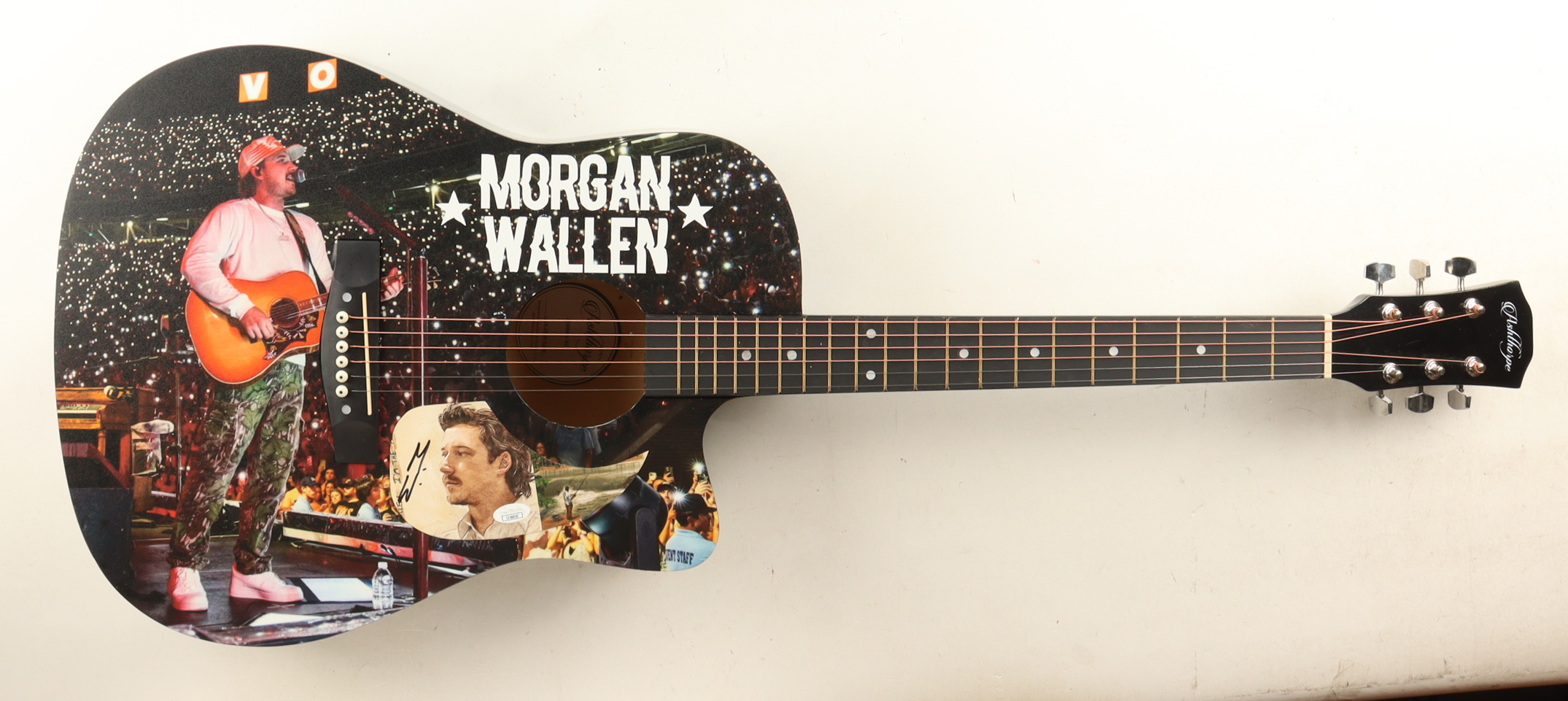 Morgan Wallen Guitar with Signed Custom Insert Pickguard (JSA) at PristineAuction.com Morgan Wallen Guitar with Signed Custom Insert Pickguard (JSA) at PristineAuction.com