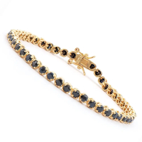6.85 CTW Black Sapphire 18K Gold Plated Designer Bracelet 7.5 Inches | Estimated Retail Value: $1,879 (AMG) at PristineAuction.com