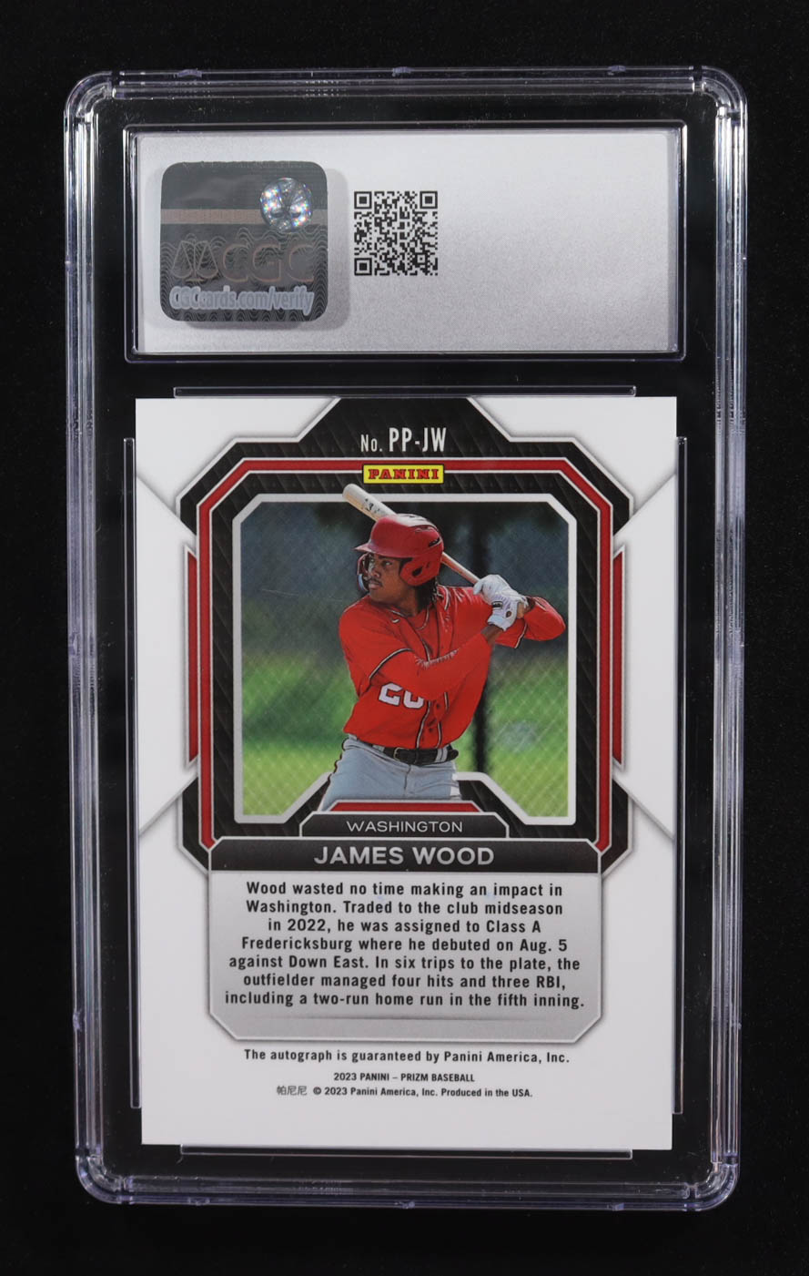 James Wood 2023 Panini Prizm Potential Penmanship #PP-JW RC (CGC 8 | Autograph Graded CGC 10) at PristineAuction.com James Wood 2023 Panini Prizm Potential Penmanship #PP-JW RC (CGC 8 | Autograph Graded CGC 10) at PristineAuction.com