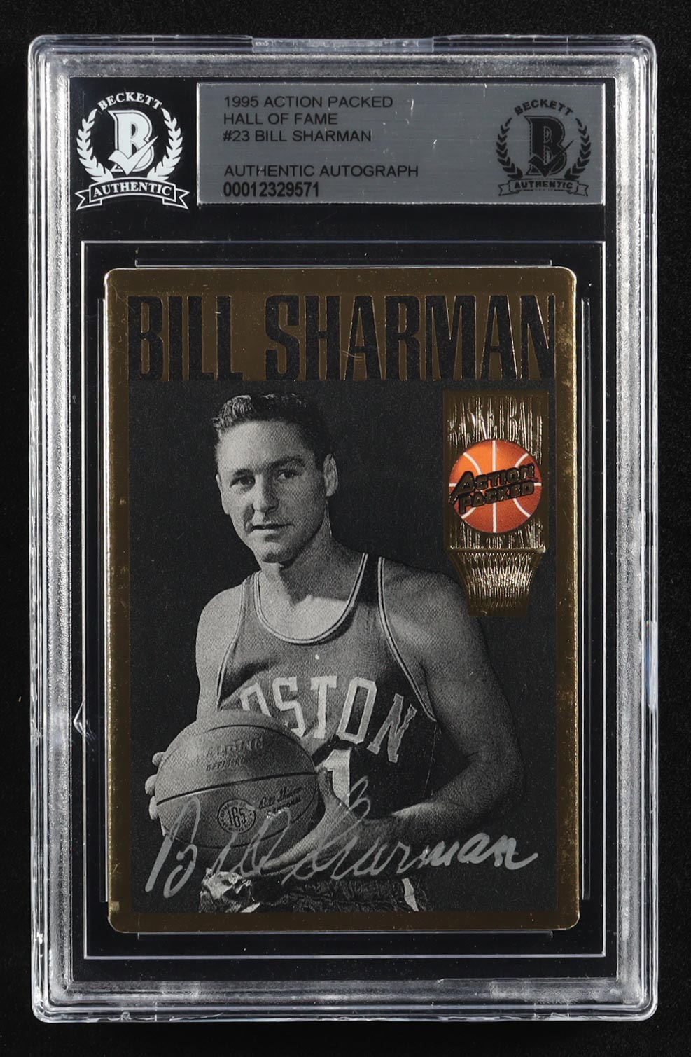 Bill Sharman Signed 1995 Action Packed Hall of Fame #23 (BGS) at PristineAuction.com Bill Sharman Signed 1995 Action Packed Hall of Fame #23 (BGS) at PristineAuction.com