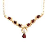 4.05 CTW Garnet & White Topaz 18K Gold Plated Designer Necklace Size 19 Inches | Estimated Retail Value: $1,799 (AMG) at PristineAuction.com