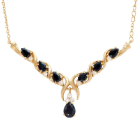 5.09 CTW Black Sapphire & White Topaz 18K Gold Plated Designer Necklace Size 19 Inches | Estimated Retail Value: $1799 (AMG) at PristineAuction.com