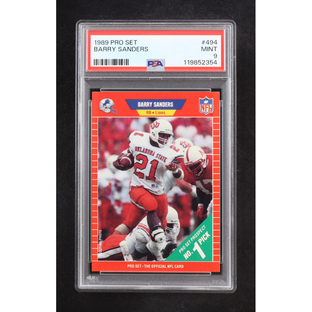 Barry Sanders 1989 Pro Set #494 RC (PSA 9) at PristineAuction.com