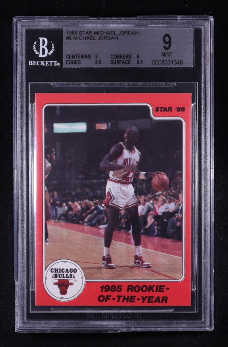 Michael Jordan 1986 Star Michael Jordan #6 1985 Rookie of Year RC (BGS 9) at PristineAuction.com Michael Jordan 1986 Star Michael Jordan #6 1985 Rookie of Year RC (BGS 9) at PristineAuction.com