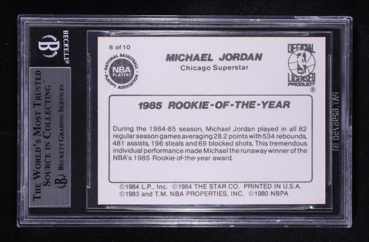 Michael Jordan 1986 Star Michael Jordan #6 1985 Rookie of Year RC (BGS 9) at PristineAuction.com Michael Jordan 1986 Star Michael Jordan #6 1985 Rookie of Year RC (BGS 9) at PristineAuction.com