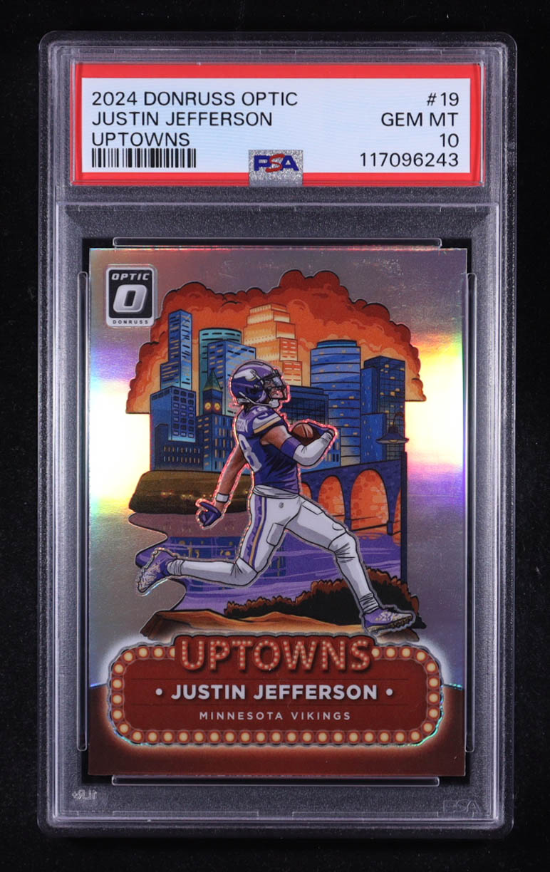 Justin Jefferson 2024 Donruss Optic Uptowns #19 (PSA 10) at PristineAuction.com Justin Jefferson 2024 Donruss Optic Uptowns #19 (PSA 10) at PristineAuction.com