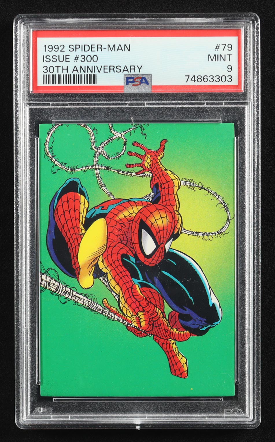 Spider-Man 1992 Comic Images II 30th Anniversary #79 Issue #300 (PSA 9) at PristineAuction.com Spider-Man 1992 Comic Images II 30th Anniversary #79 Issue #300 (PSA 9) at PristineAuction.com