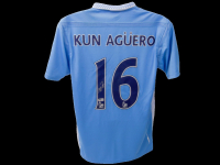 Sergio Aguero Signed Manchester City F.C. Puma Authentic Jersey (Beckett) at PristineAuction.com