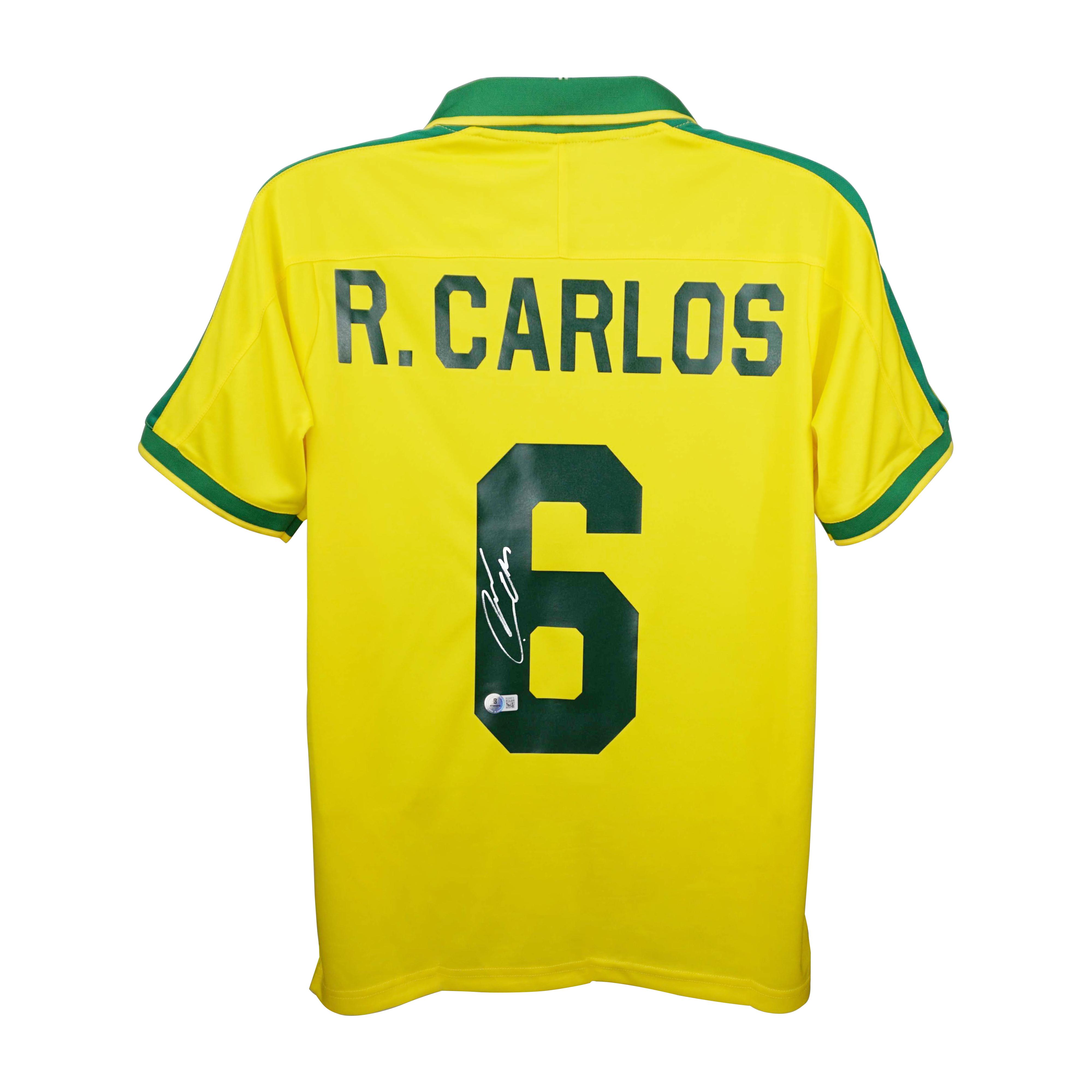 Roberto Carlos Signed Brazil National Team Nike Authentic Jersey (Beckett) at PristineAuction.com Roberto Carlos Signed Brazil National Team Nike Authentic Jersey (Beckett) at PristineAuction.com