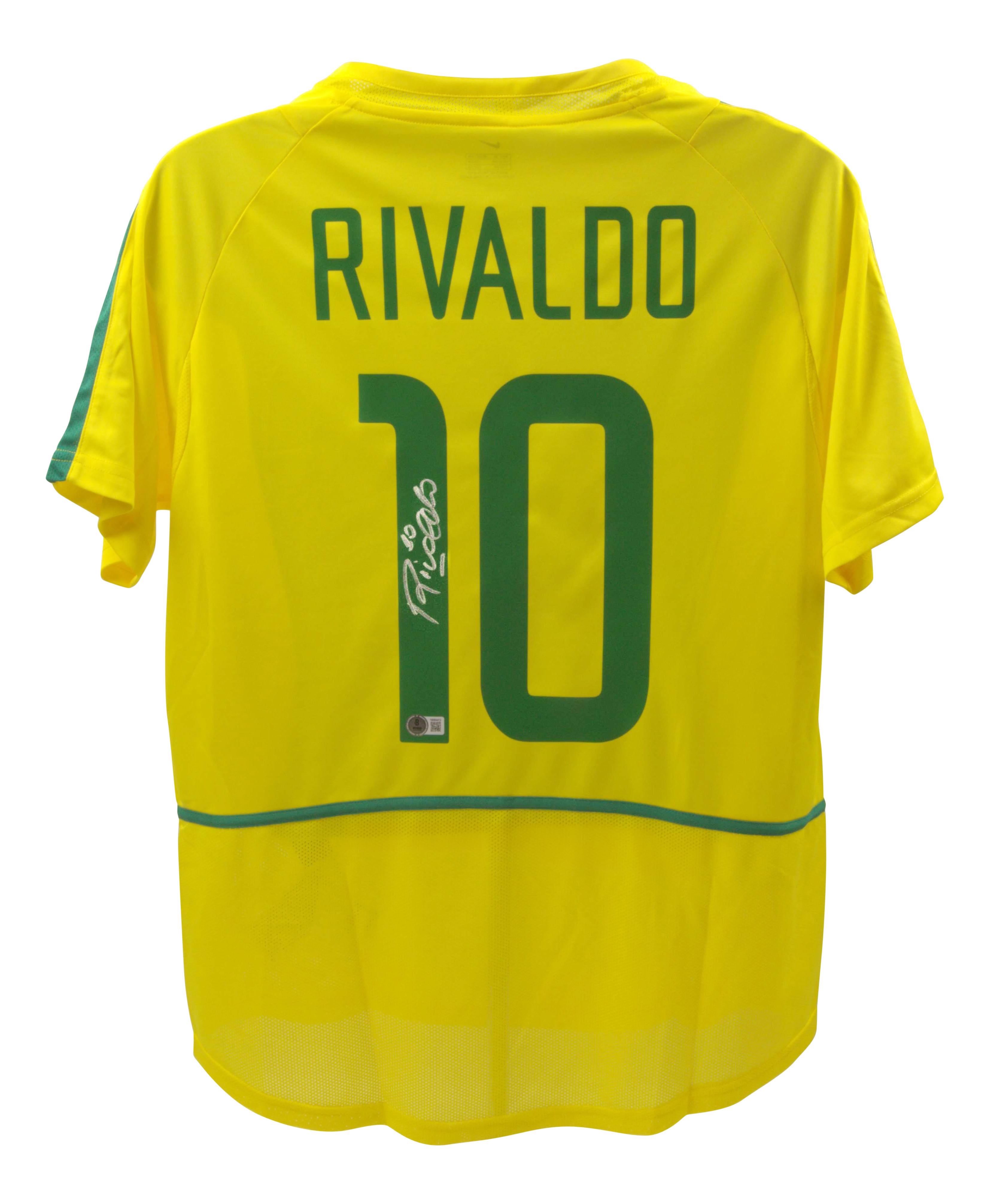 Rivaldo Signed Brazil National Team Nike Authentic Jersey (Beckett) at PristineAuction.com Rivaldo Signed Brazil National Team Nike Authentic Jersey (Beckett) at PristineAuction.com